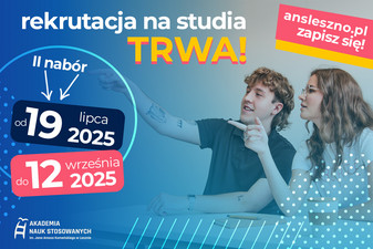 Rekrutacja na studia trwa! II nabór do 12 września 2025 r.